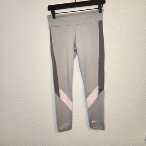 Nike One Dri Fit Mid Rise Leggings gray prink womens M